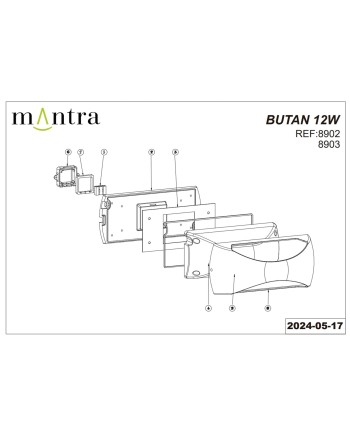 BUTAN * APLIQUE LED 12W 3000K BLANCO